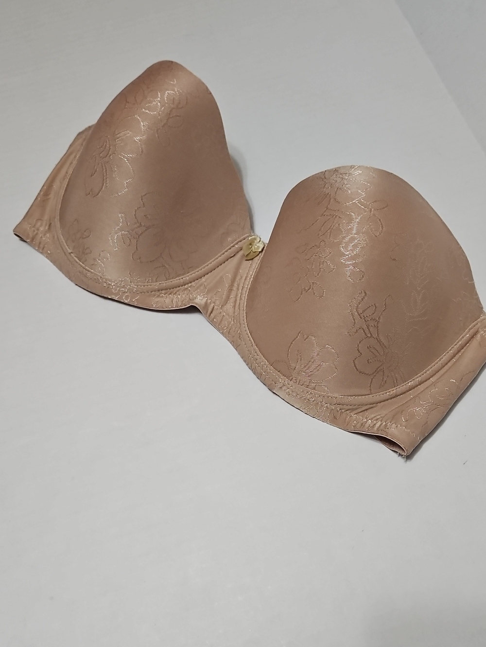 Strapless Nude Floral- Underwire Bra - Women Intimates Size 38D